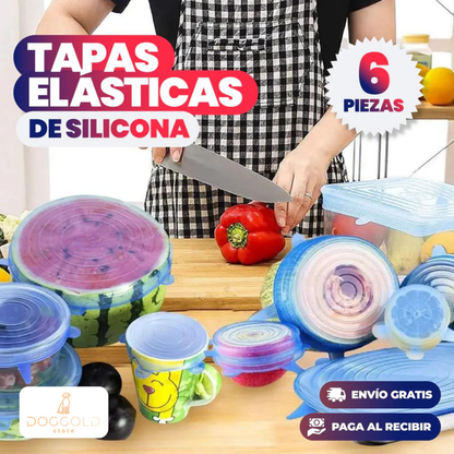 Set 6 tapas elasticas reutilizable ♻️