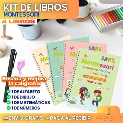 📙 Kit 4 cuadernos MONTESSORI + 5 Lápices + ENVÍO GRATIS 🔥