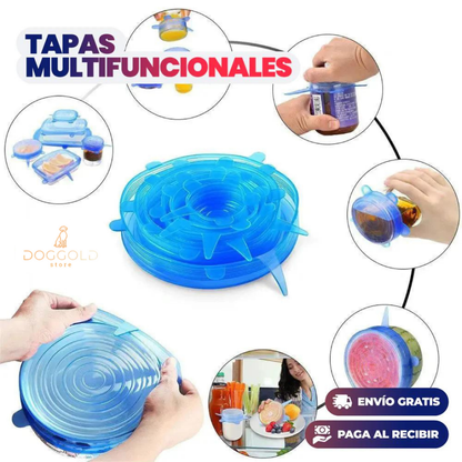 Set 6 tapas elasticas reutilizable ♻️