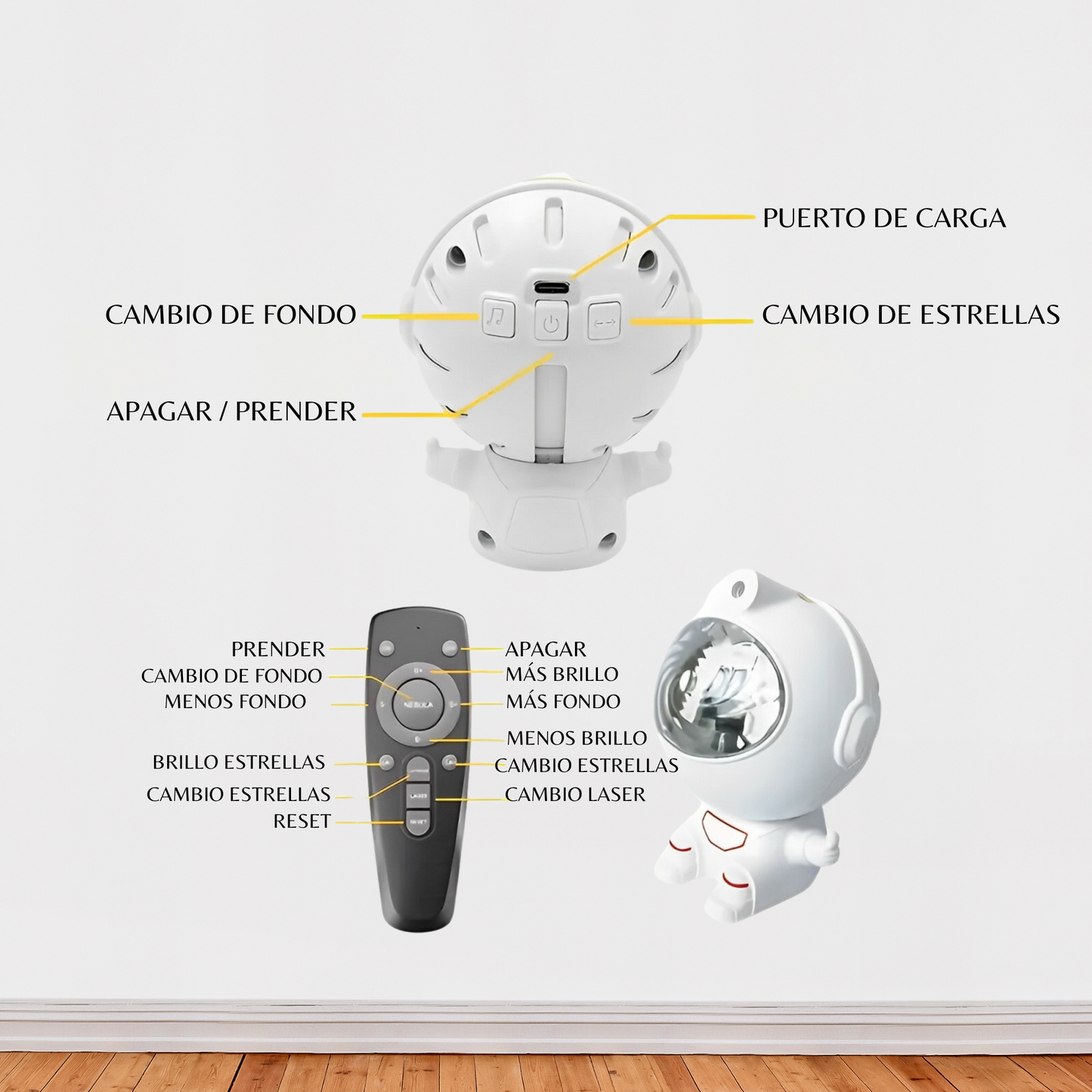 ASTRONAUTA PROYECTOR DE ESTRELLAS