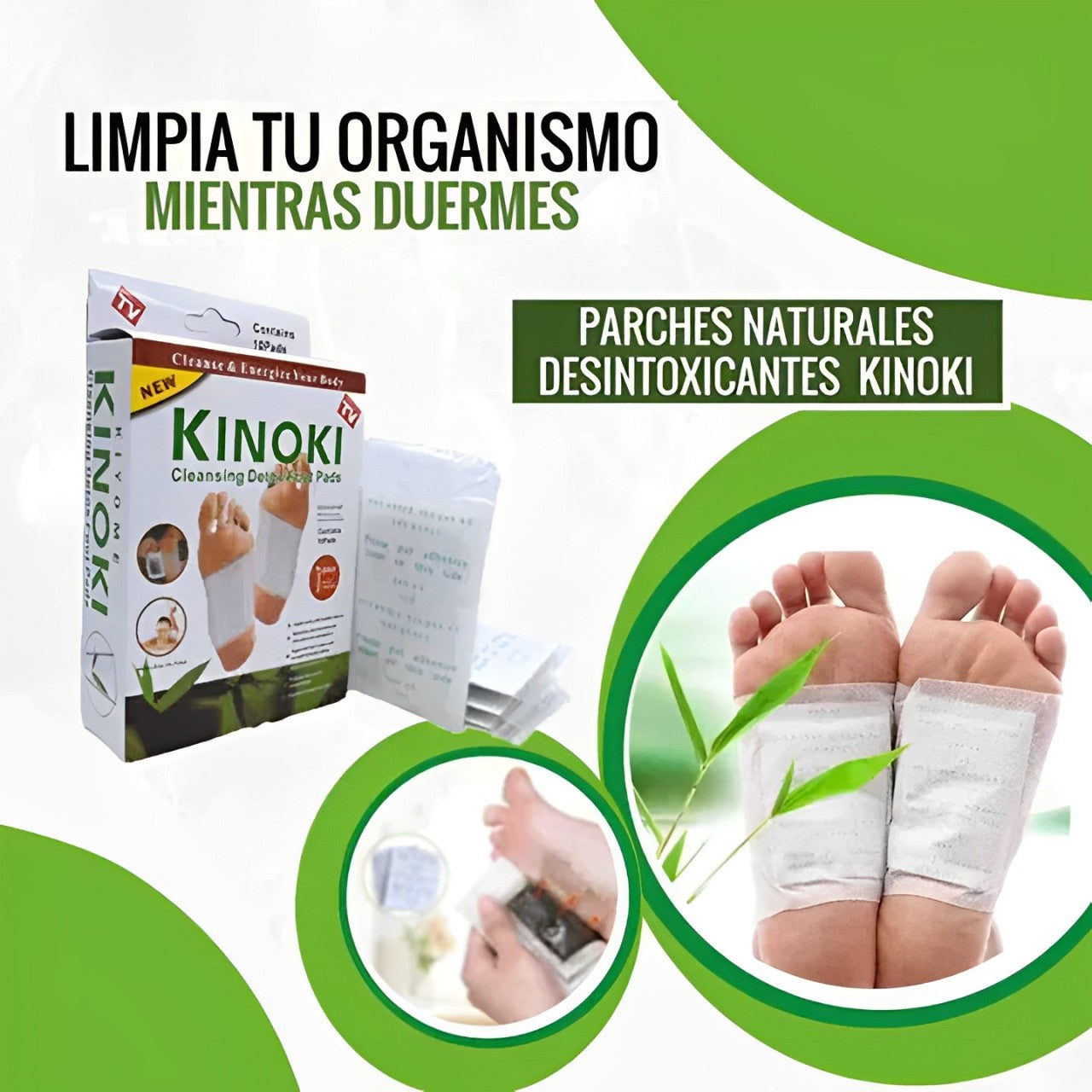 10 Parches Kinoki Desintoxicación 🌿 - TE REGALAMOS 5 UNIDADES SOLO POR HOY 🔥